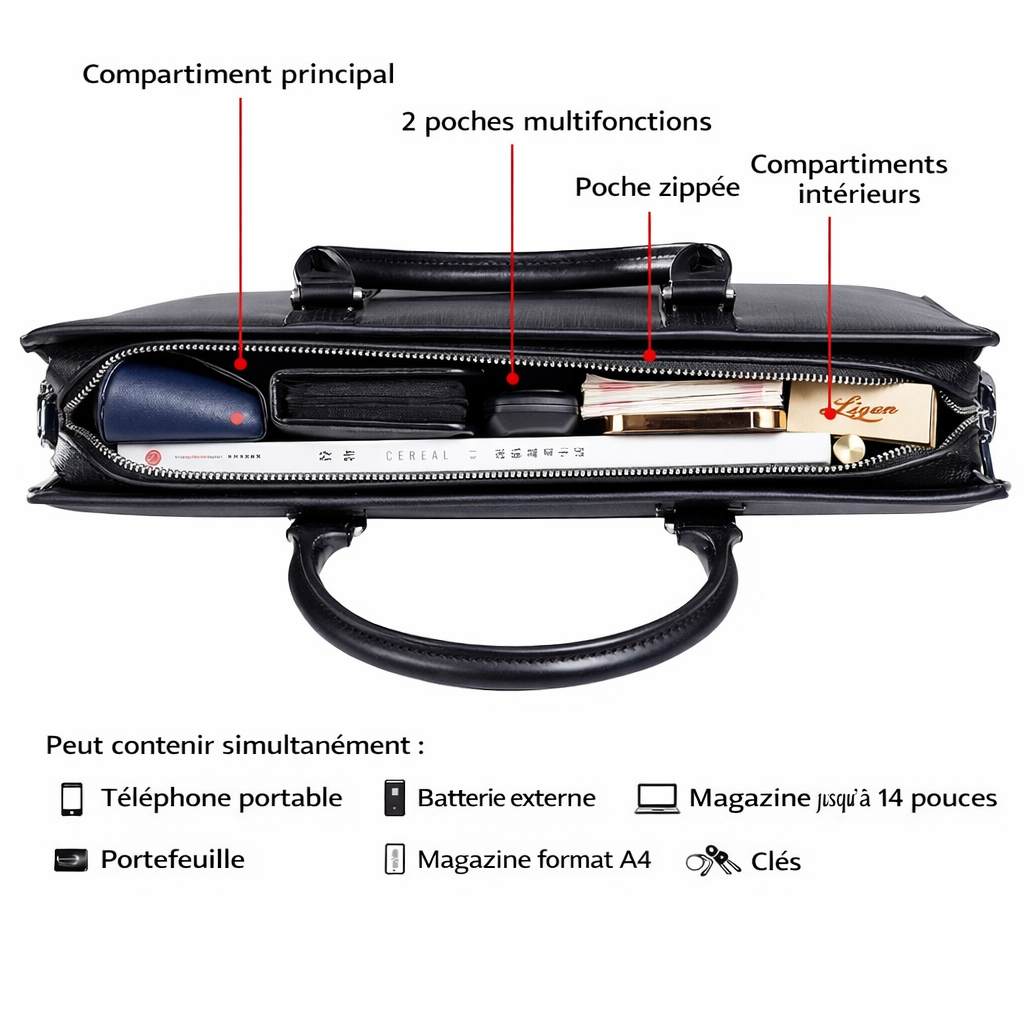 Sac homme en cuir véritable